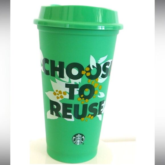 Starbucks Green Reusable Hot Drinking Cup Choose to Reuse Earth Green - Picture 2 of 12